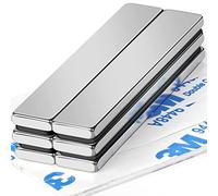FINDMAG 6 Pack Magnet, Neodymium Magnets, Magnetic Strips, Bar Magnets, Rare Earth Magnet with Double-Sided Adhesive, Extremely Fridge Magnetic Bar for Multi-Use