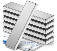 FINDMAG 6 Pack Super Strong Neodymium Bar Magnets Heavy Duty, Large Flat Magnetic Strips, Powerful Permanent Rare Earth Magnets with Double-Sided Adhesive Ideal for Classroom, DIY Projects-40x10x3mm