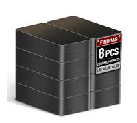 FINDMAG Ferrite Magnet, 8 Pack Ceramic Block Magnets, Industrial Magnet Heavy Duty, Strong Magnets with Adhesive Backing for Whiteboard, DIY Crafts, Kitchen, Science, Cruises - 1.86”L*0.85”W*0.39”H