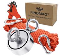 FINDMAG Magnet Fishing Kit, 660 lb(300 kg) Pulling Force Strong Magnetic, Strong Magnetic for Fishing, Magnet with Double-Sided Magnetic Force, for Retrieve items & Salvage in River