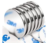 FINDMAG Neodymium Magnets, 6 Pack 30 x 3 mm Round Magnet, Fridge Magnets Disc with Double-Sided Adhesive, Permanent Rare Earth Magnet for Whiteboards, Tools, Building