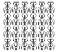 FINDMAG Strong Magnets for Whiteboard, 24 Pack Magnetic Push Pins, Small Neodymium Magnets for School Office Noticeboard and Lockers(Silver)