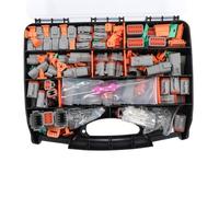 findmall 706 Pcs DT Series Connector Master Kit - Includes 2, 3, 4, 6, 8, 12 Pin Gray Connectors, 224 Pairs Size 16 Solid Stamped Contacts, Sealing Plugs and Tool for Automotive, Marine Wiring