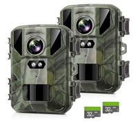 Findn Mini Wildlife Camera 24MP 1080P HD Trail Camera with 850nm Night Vision 0.2s Motion Activated Waterproof, Gardens Camera with 32GB SD Card for Outdoor Hunting Bird Watching Nature Scouting