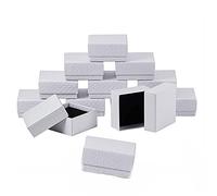 Findout 15pcs Earrings Jewellery Box Set, White Kraft Cardboard Jewellery Boxes, Small Rings and Earrings Box Jewellery Packaging 5x5x2.2cm