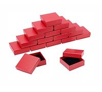 Findout 15pcs Earrings Jewellery Box Set, White pink red Kraft Cardboard Jewellery Boxes, Small Rings and Earrings Box Jewellery Packaging 5x5x2.2cm