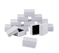 findout jewellery box, 15pcs carboard boxes, earring ring kraft jewelry packaging, box small, earrings boxes for gift, size:5x5x3cm, White