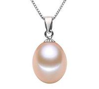 Findout Kaguyo Pearl Necklace for Women - Elegant 925 Sterling Silver AAA 9-11mm Drop Freshwater Pearl Necklace for Women and Girls - Birthday Gift Wedding Jewellery, Sterling Silver, Pearl