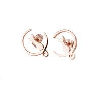 findout Ladies Rose Gold Plated Titanium Steel Classic Simple cat Love You to The Moon Earrings, for Women Girls (f1776)