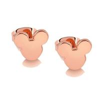 findout mickey mouse earrings 14K Rose Gold Plated Titanium Steel Simple 9 Mickey Mouse Earrings, Gift for Women Girls (f1768)