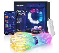 Findpop AI Smart Curtain Lights, 441 LEDs Indoor Color Changing Lights, Music Sync Dynamic DIY, for Valentine's Party Decor, Holiday, Wedding Backdrop, Kids Bedroom, LivingRoom, Waterproof, 5.5x5.6FT