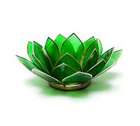 FindSomethingDifferent Lotus Tea Candle Light Holder Capiz Shell Green Chakra 4