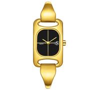 findtime Analogue Women's Watch Rectangular Wrist Watch Women's Fashion Women's Watch Quartz 3ATM Waterproof Fashion Individual Style Casual Business Watch, Gold black
