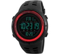 findtime Digital Men's Watches Military Multifunction Digital Watch with Dual Time Alarm Coutdown Luminous Sports Watch Men's Large Numbers Digital Watch Men 50 m Waterproof Stopwatch Outdoor, red