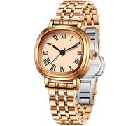 findtime Gold Watches for Women Dainty Luxury Retro Vintage Designer Square Dial with Roman Numerals Easy to Read Reloj para Mujer, Rosegold, luxury