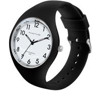findtime Ladies Watches Waterproof Watches for Women Sports Womens Watch with Big Face and Soft Silicone Strap Nurse Watch with Secondhand Black White
