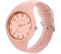 findtime Ladies Watches Waterproof Watches for Women Sports Womens Watch with Big Face and Soft Silicone Strap Nurse Watch with Secondhand Pink