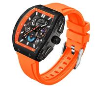 findtime Men Watch Chronograph Analogue Sport Waterproof Running Stopwatch Tonneau Watches for Men Luminous Moon Phase Display Quartz Watch