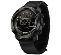 findtime Mens Digital Sport Watch Pedometer Step Counter Watches Military Minimalist Waterproof Tactical Outdoor Army Wrist Watch Dual Time Led Countdown Stopwatch Alarms Nylon Strap, No App