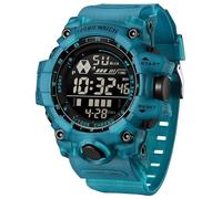 findtime Men's Digital Watch Military Large Face Alarm Stopwatch Tactical Waterproof Wristwatch Relojes para Hombres Watches for Men, turquoise blue, mens watch