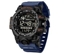 findtime Men's Digital Watch Military Large Face Alarm Stopwatch Tactical Waterproof Wristwatch Relojes para Hombres Watches for Men, blue black, mens watch