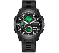 findtime Men's Digital Watch Waterproof with World Time Double Time Timer Alarm Stopwatch Analogue Digital Outdoor Watches for Boys Teenagers, black, Strap.