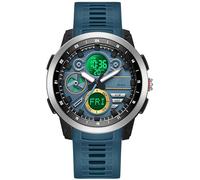 findtime Men's Digital Watch Waterproof with World Time Double Time Timer Alarm Stopwatch Analogue Digital Outdoor Watches for Boys Teenagers, blue, Strap.