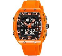 findtime Mens Watch Sport Unique Digital Analogue Waterproof Watches for Men Women Stopwatch Alarm Cool Chronograph Watch Silicone Strap Wristwatch Transparent Big Rectangle Dial Heavy Duty