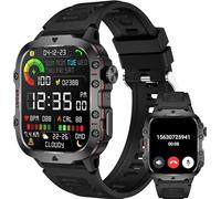 Findtime Military Smart Watch, Answer Calls, Fitness Tracker Heart Rate Blood Pressure Sleep Monitor, 100+ Sport Modes, IP68 Waterproof, Black, Model: 7b078c4a-a0ca-4bb3-9885-1c3390dec0b9