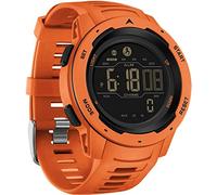 findtime Pedometer Watch Orange with Calories 5ATM Waterproof Timer Stopwatch Fitness Men's Watch Digital Military Tactical Watch Dual Time Zone Sport Outdoor for Men Boys