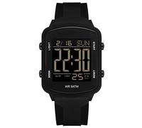 findtime Rectangular Digital Watch Waterproof Men's Women's Watch Luminous Numbers with Large Number Transparent Case Chronograph Stopwatch Alarm Outdoor Multifunction Sports Watch Gold White, black