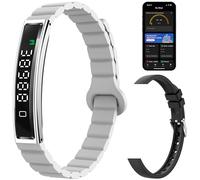 findtime Smart Bracelet Fitness Tracker Heart Rate Monitor Sleep Activity Tracker Step Counter Calories Pedometer Waterproof Slim Thin Health Band for Women Ladies Men, Free App, 2 Bands
