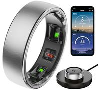 findtime Smart Ring Heart Rate Monitor Sleep Tracker Blood Oxygen Monitor Fitness Tracker Step Counter Calories Gesture Control Waterproof Health Smart Rings for Men Women Wireless Charging V1/2