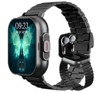 findtime Smart Watch with Earbuds, Make/Answer Calls Bluetooth Earphones, Fitness Tracker Heart Rate Blood Pressure Monitor Sleep Tracker, Pedometer Step Calories Counter Smartwatches for iOS Android