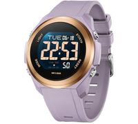 findtime Watches for Women Digital LED Back Light Watch Women with Dual Time Zone Display Countdown Alarm Stopwatch Ultra-Thin Colorful Wristwatch, Purple, casaul