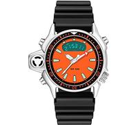 findtime Watches Men's 5ATM Waterproof Sport Analogue Digital Watch Men Boys LED Watch Fashionable Outdoor Men's Watch Orange Black, orange, Strap.