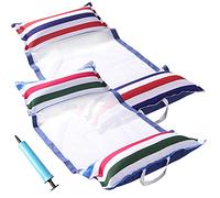 FindUWill Fabric Pool Hammock Floats, XL, 2Pack Inflatable Water Hammocks Floaties 4-in-1 (Saddle, Lounge Chair, Hammock, Drifter), Pool Float Lounger for Adults