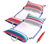 FindUWill Fabric Pool Hammock Floats, XL, 2Pack Inflatable Water Hammocks Floaties 4-in-1 (Saddle, Lounge Chair, Hammock, Drifter), Pool Float Lounger for Adults