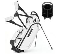 Findway Golf Bag with 5 Way Divider, 7'' Top Lightweight Golf Stand Bag with Padded Dual Shoulder Strap, 5 Pockets, Grab Handle, Gloves Holder, Towel Ring and Rainhood, Suitable for Men and Women