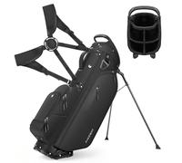Findway Golf Bag with 5 Way Divider, 7'' Top Lightweight Golf Stand Bag with Padded Dual Shoulder Strap, 5 Pockets, Grab Handle, Gloves Holder, Towel Ring and Rainhood, Suitable for Men and Women