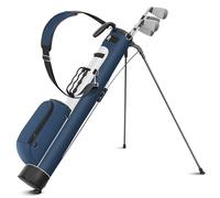 Findway Golf Stand Bag, Lightweight, Slim Pencil Bags with Padded Strap, 2 Way Divider, 2 Pockets, Grab Handle, Ball Holder, Velcro Glove Holder, for The Driving Range, Par 3 and Executive Courses