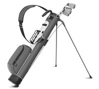 Findway Golf Stand Bag, Lightweight, Slim Pencil Bags with Padded Strap, 2 Way Divider, 2 Pockets, Grab Handle, Ball Holder, Velcro Glove Holder, for The Driving Range, Par 3 and Executive Courses
