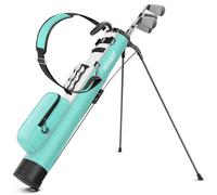 Findway Golf Stand Carry Bag with Strap, Lightweight Easy to Carry and Durable Pitch n Putt Golf Bag for The Driving Range, Par 3 and Executive Courses, 31.5 inches Tall (Mint Green)