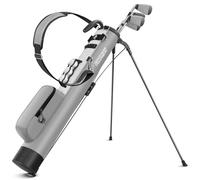 Findway Golf Stand Carry Bag with Strap, Lightweight Easy to Carry and Durable Pitch n Putt Golf Bag for The Driving Range, Par 3 and Executive Courses, 31.5 inches Tall (Silver-Grey)