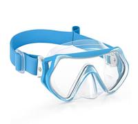 Findway Kids Snorkel Mask with Elastic Fabric Strap,Swimming Goggles kids with Nose Cover,180° Clear View Diving Mask,No Leak Anti Fog Swim Goggles for Boys Girls Aged 4-16