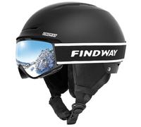 Findway Ski Helmet with Goggles Set, Adjustable Winter Sport Helmet with Protective Glasses for Adults Windproof Snow Gear for Men Women Youth