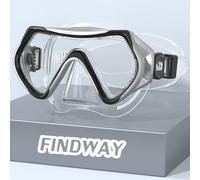 Findway Snorkel Mask,180°view Snorkelling Mask Adult & Junior, Diving mask Anti-Fog & Anti-UV Tempered Glass, Wide View Snorkel Mask, Easy Adjustable Strap Mask for Diving, Snorkelling and Swimming