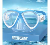 Findway Snorkel Mask for Kids,Swimming Goggles Kids with Nose Cover for 4-14 Year Olds Boys and Girls Swim Goggles Comfortable Fit,Waterproof,No Leakage,Pink White Diving Masks for Children