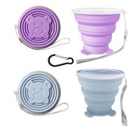 FINDWORLD Collapsible Cups-Silicone Foldable Cup-Expandable Folding DrinkingCup Reusable Portable Mugs-Cup For Travel, Camping, Hiking, Beach, Holiday Vacation, Outdoor Sports (PurpleBlue)