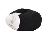 Fine 20g/140m Mohair Yarn, Hand-Knitting Baby Wool Crochet Yarns, DIY Material Soft Thin Wool Yarn for Sweater(Black)